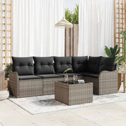 Sjedeća garnitura za vrt 6 kom. Siva poliratan 232,5 x 122,5 x 69 cm