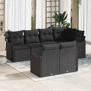 Sjedeća garnitura za vrt 7 kom. Crna Poli ratan 232.5 x 122.5 x 85 cm