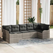 Sjedeća garnitura za vrt 7 kom. Svjetlosiva Poli ratan 121 x 61,5 x 69 cm