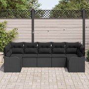 Sjedeća garnitura za vrt 7 kom. Crna Poli ratan 121 x 61,5 x 69 cm