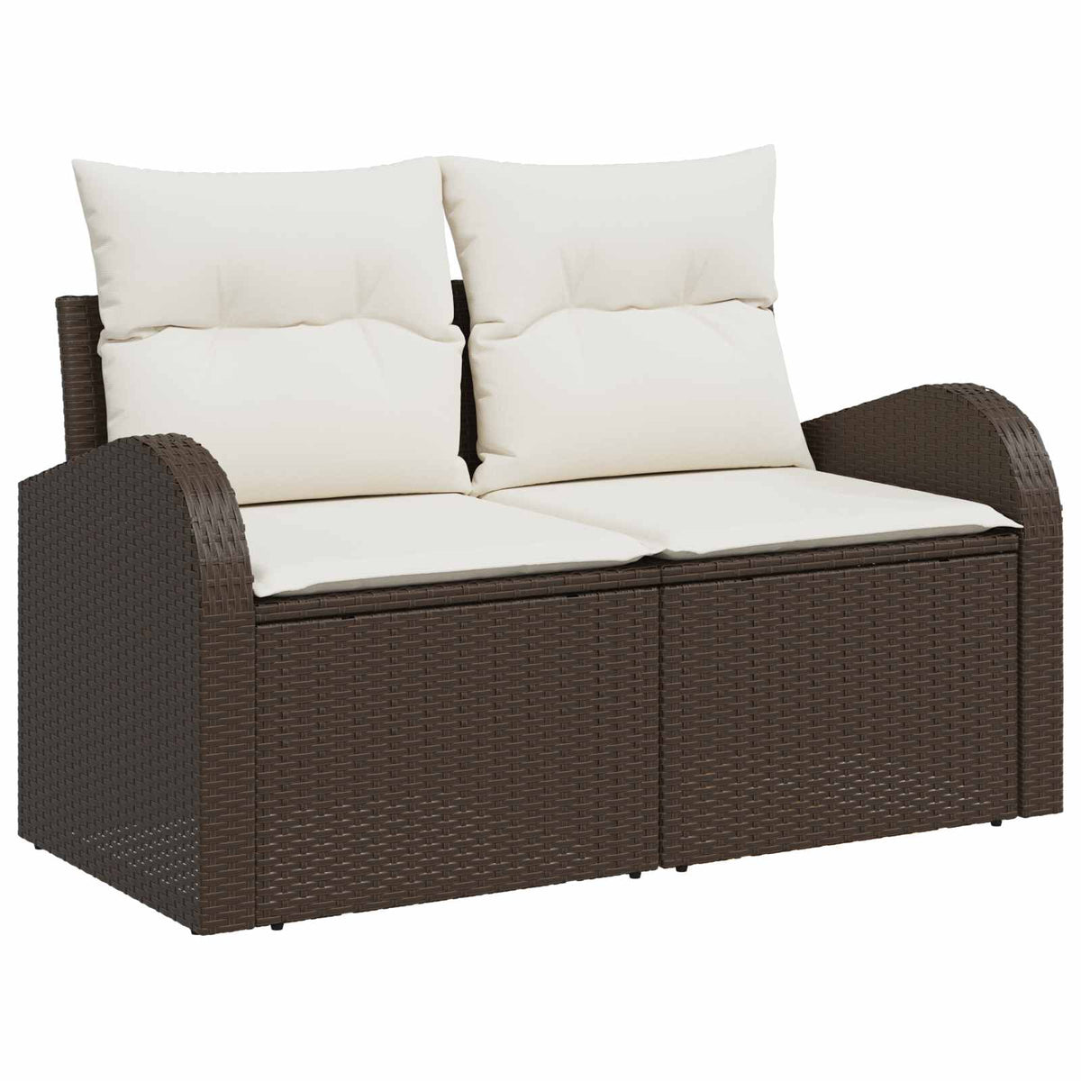 Sjedeća garnitura za vrt 5 pcs 4-Seater Smeđa i krem poliratan