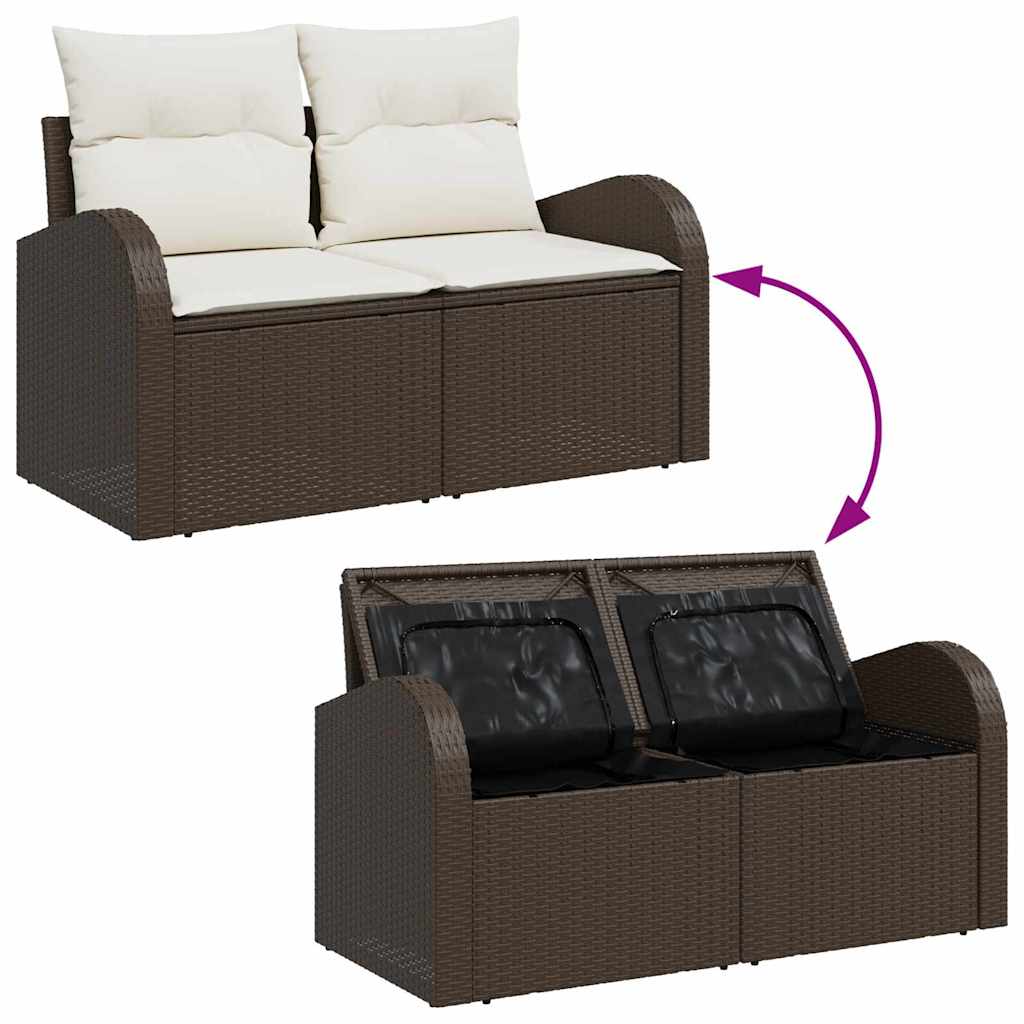 Sjedeća garnitura za vrt 8 pcs Smeđa i krem 289 x 124 x 69 cm