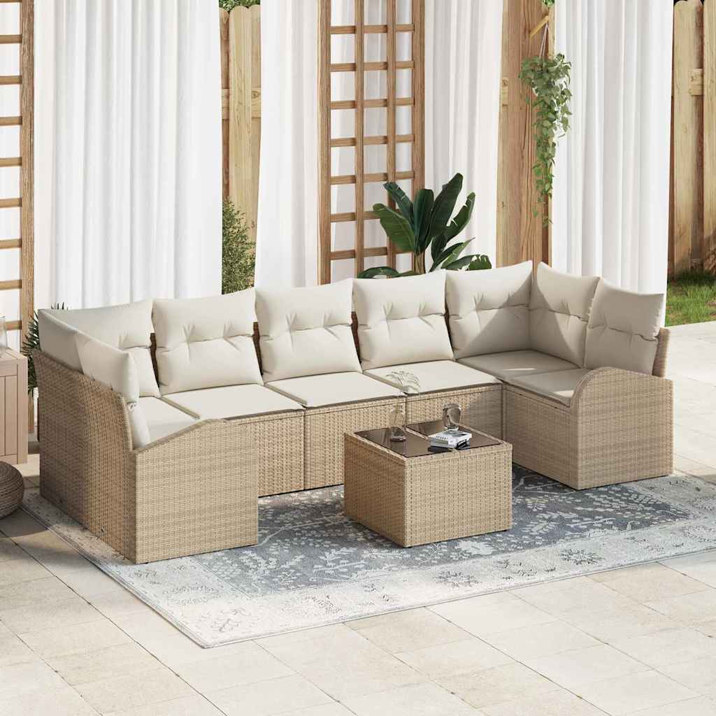 Sjedeća garnitura za vrt 8 pcs Bež i krema 289 x 124 x 69 cm