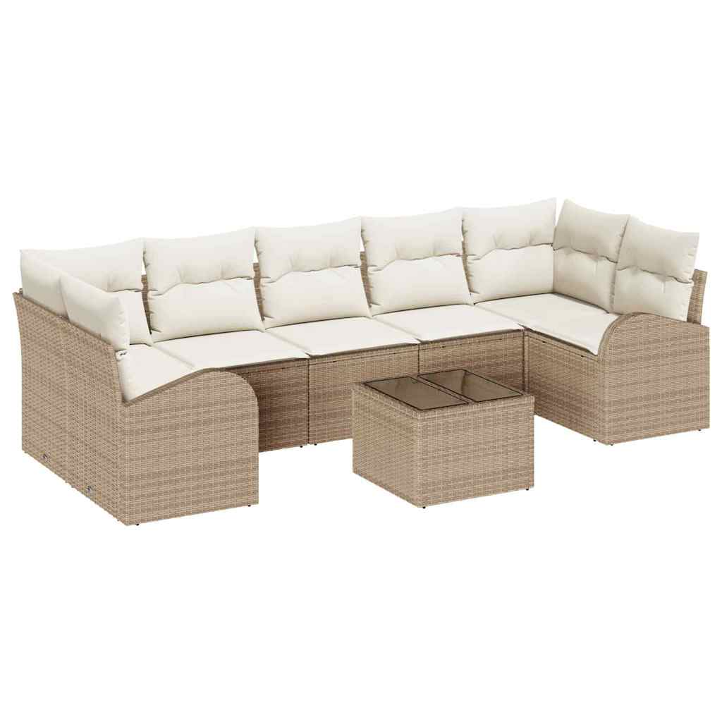 Sjedeća garnitura za vrt 8 pcs Bež i krema 289 x 124 x 69 cm