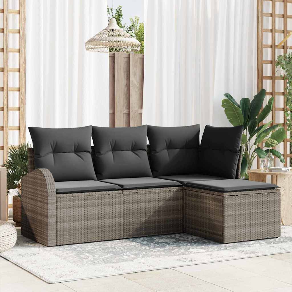 Set sofe s jastukom s pohranom 4 pcs Siva poliratan