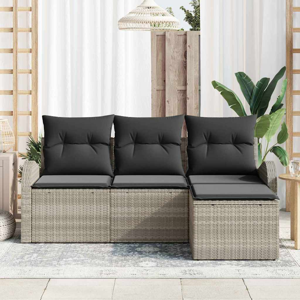 Set sofe s jastukom s pohranom 4 pcs Svijetlo siva poliratan