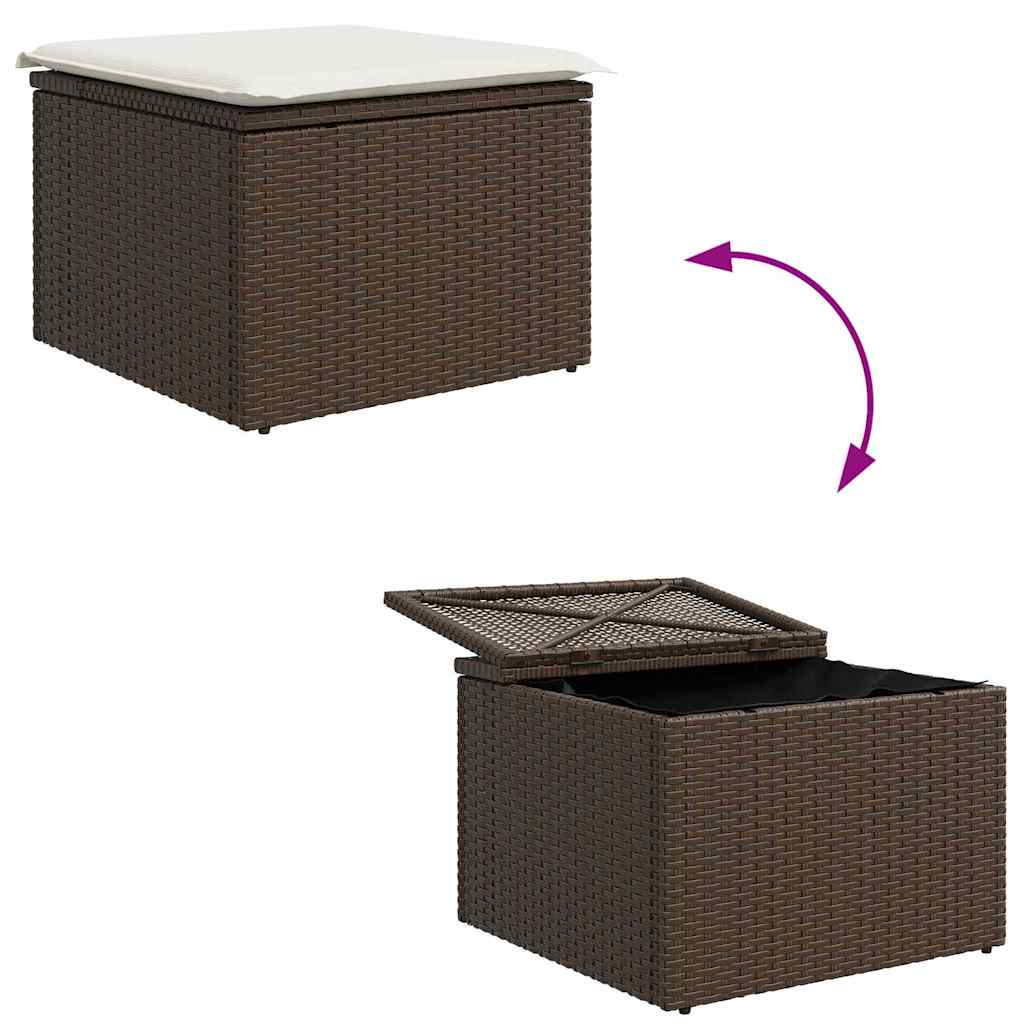 Set sofe s jastukom s pohranom 5 pcs Smeđa i bijela poliratan