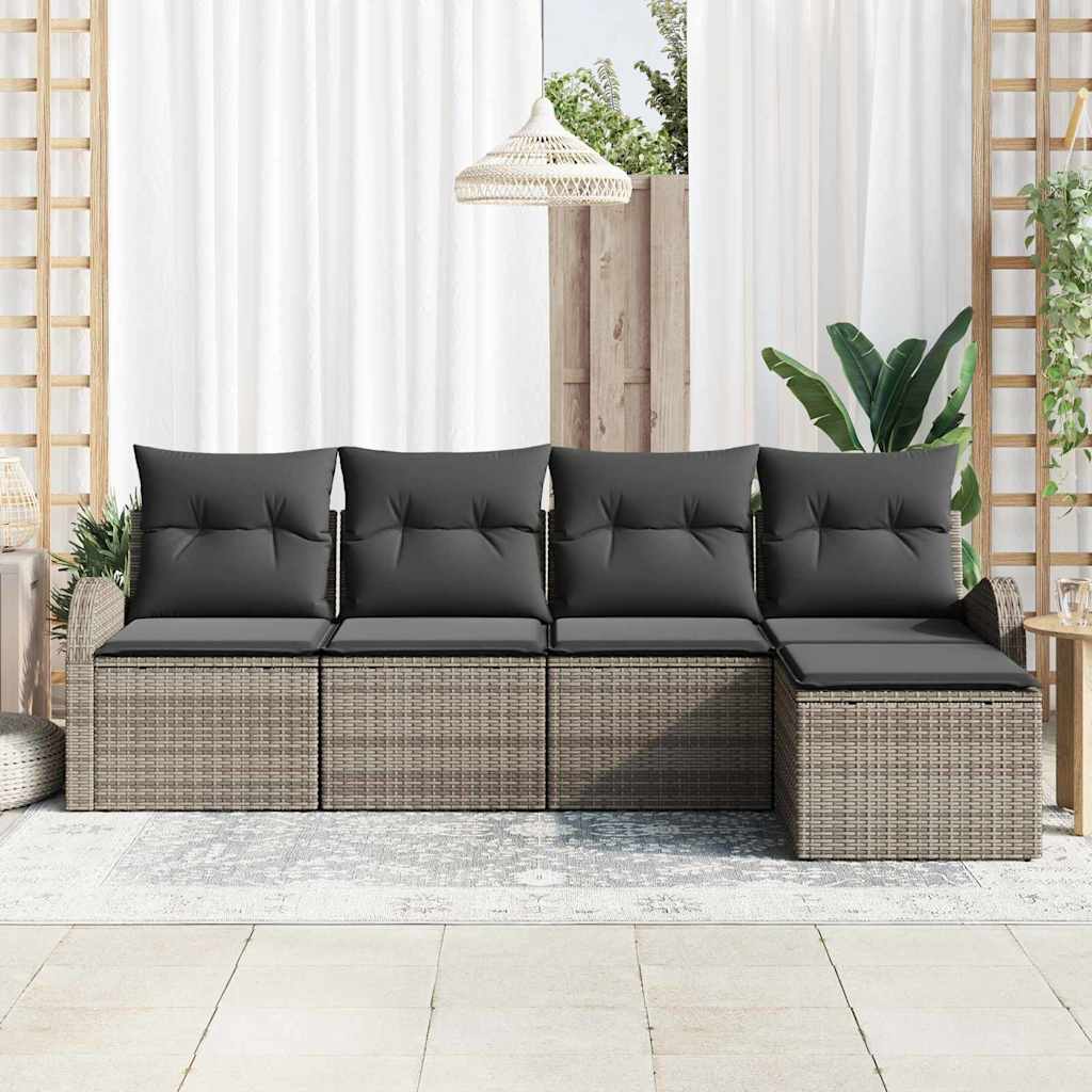 Set sofe s jastukom s pohranom 5 pcs Siva poliratan