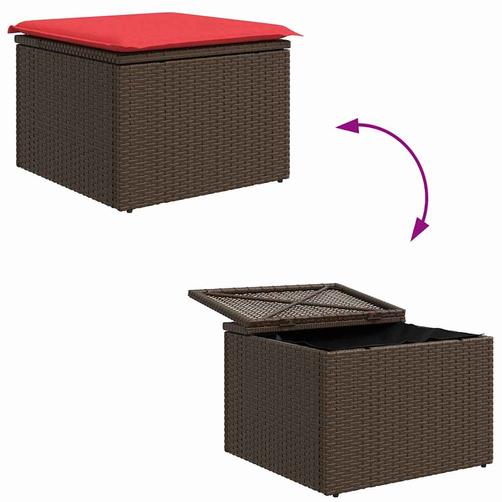 Set sofe s jastukom s pohranom 6 pcs Smeđa i crvena poliratan