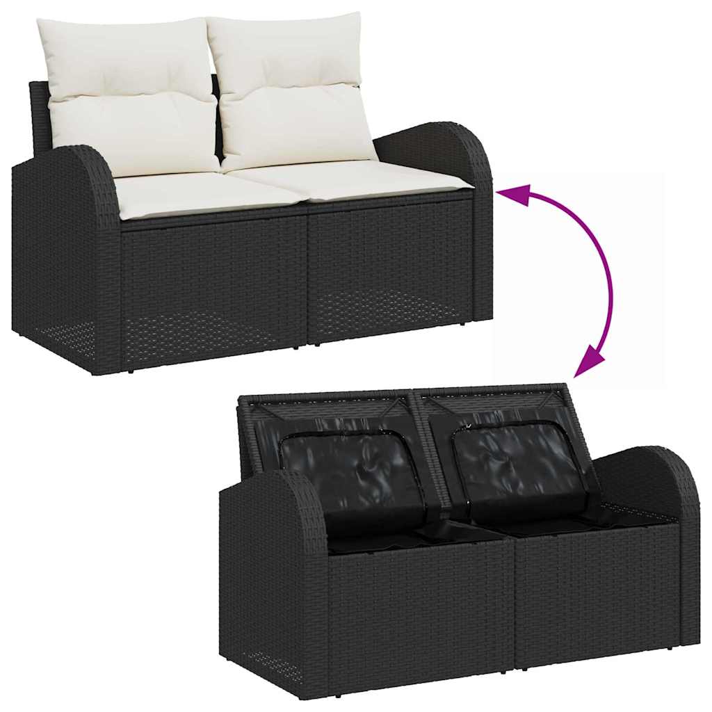 Sjedeća garnitura za vrt 6 pcs Crna i bijela poliratan