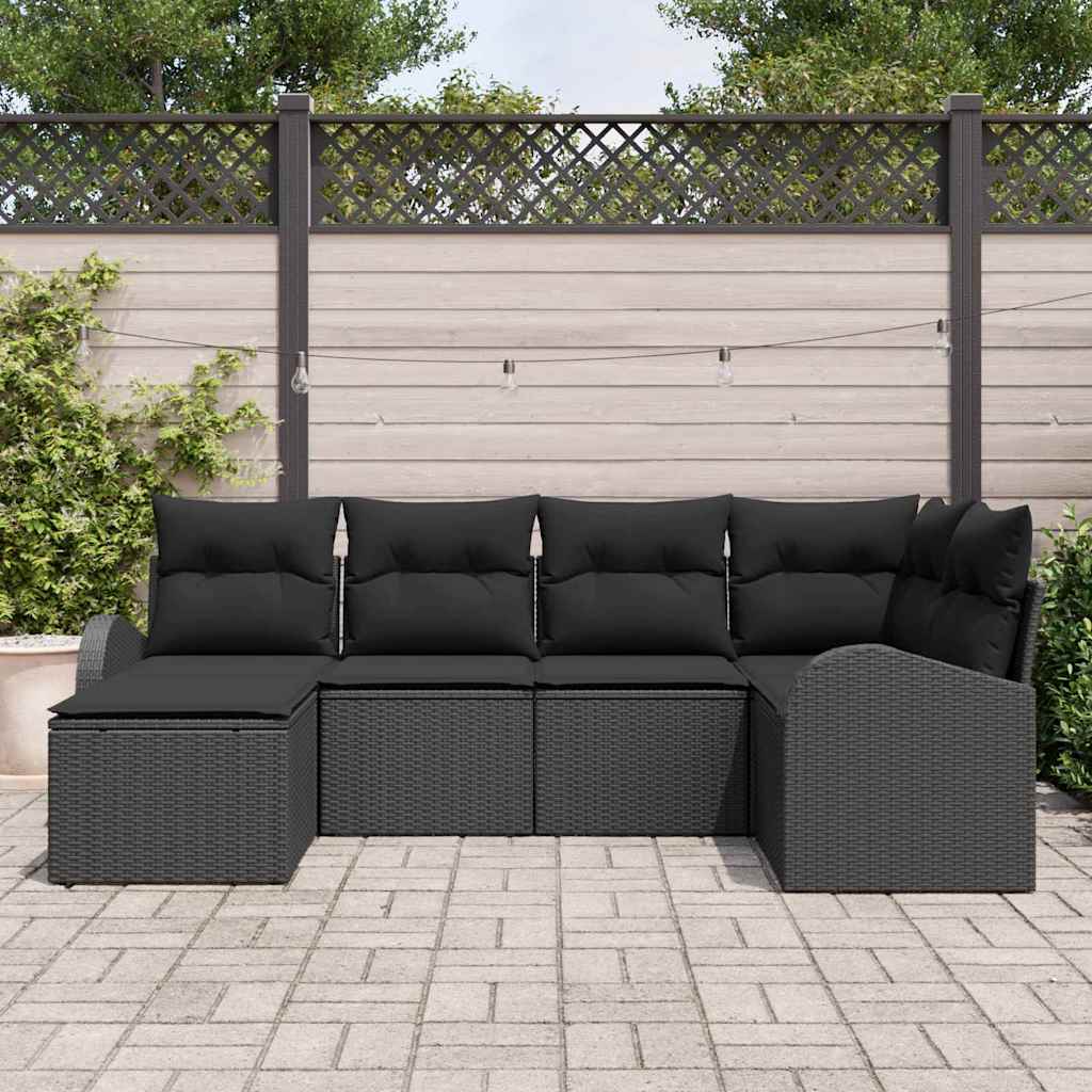 Set sofe 6 kom. Crna poliratan 234 x 124 x 85 cm