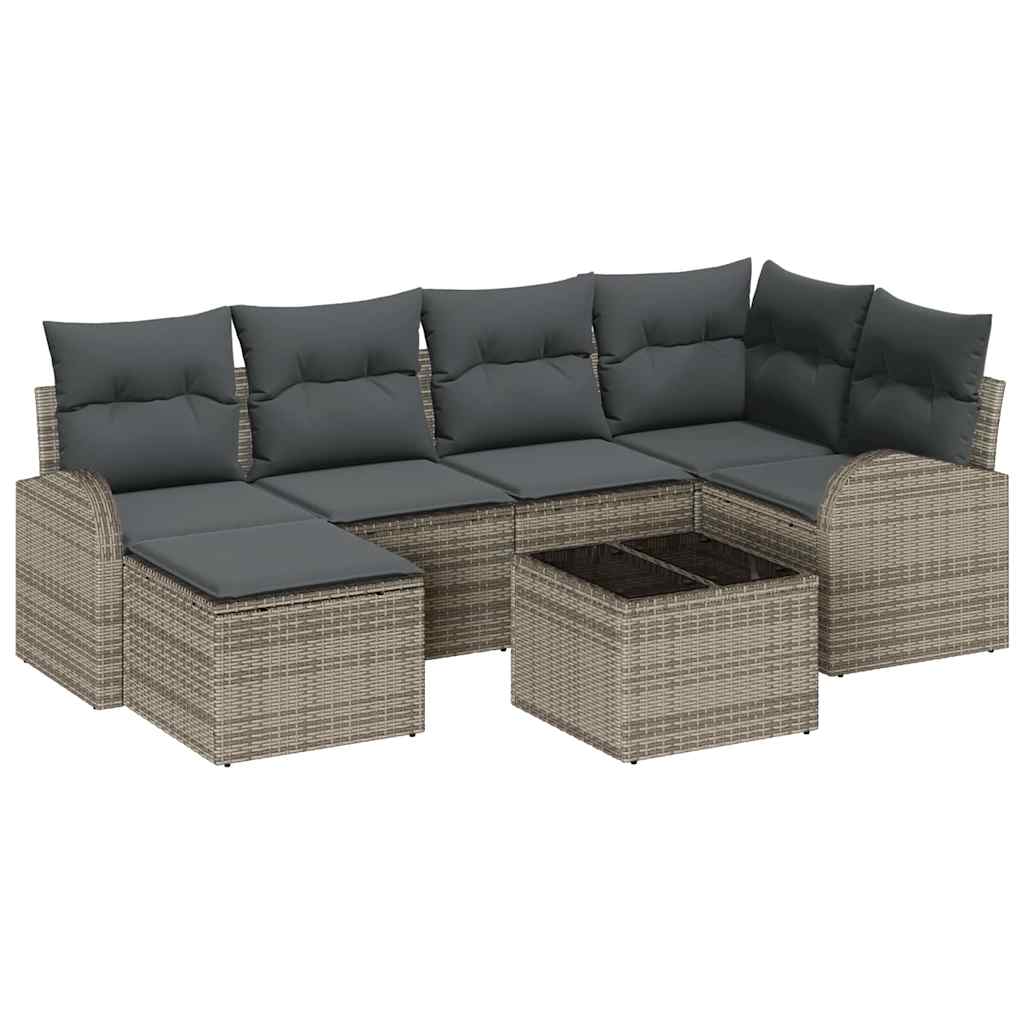 Set sofe s jastukom s pohranom 7 pcs Siva poliratan