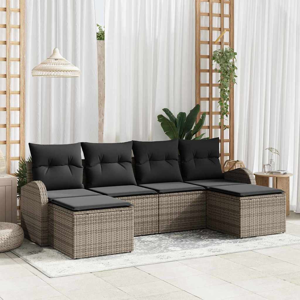 Set sofe s jastukom s pohranom 6 pcs Siva poliratan