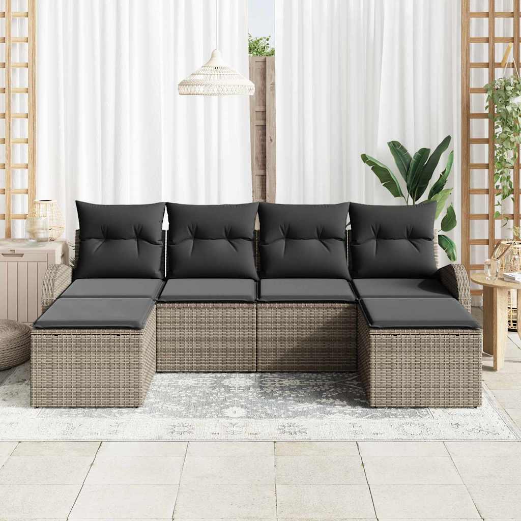 Set sofe s jastukom s pohranom 6 pcs Siva poliratan