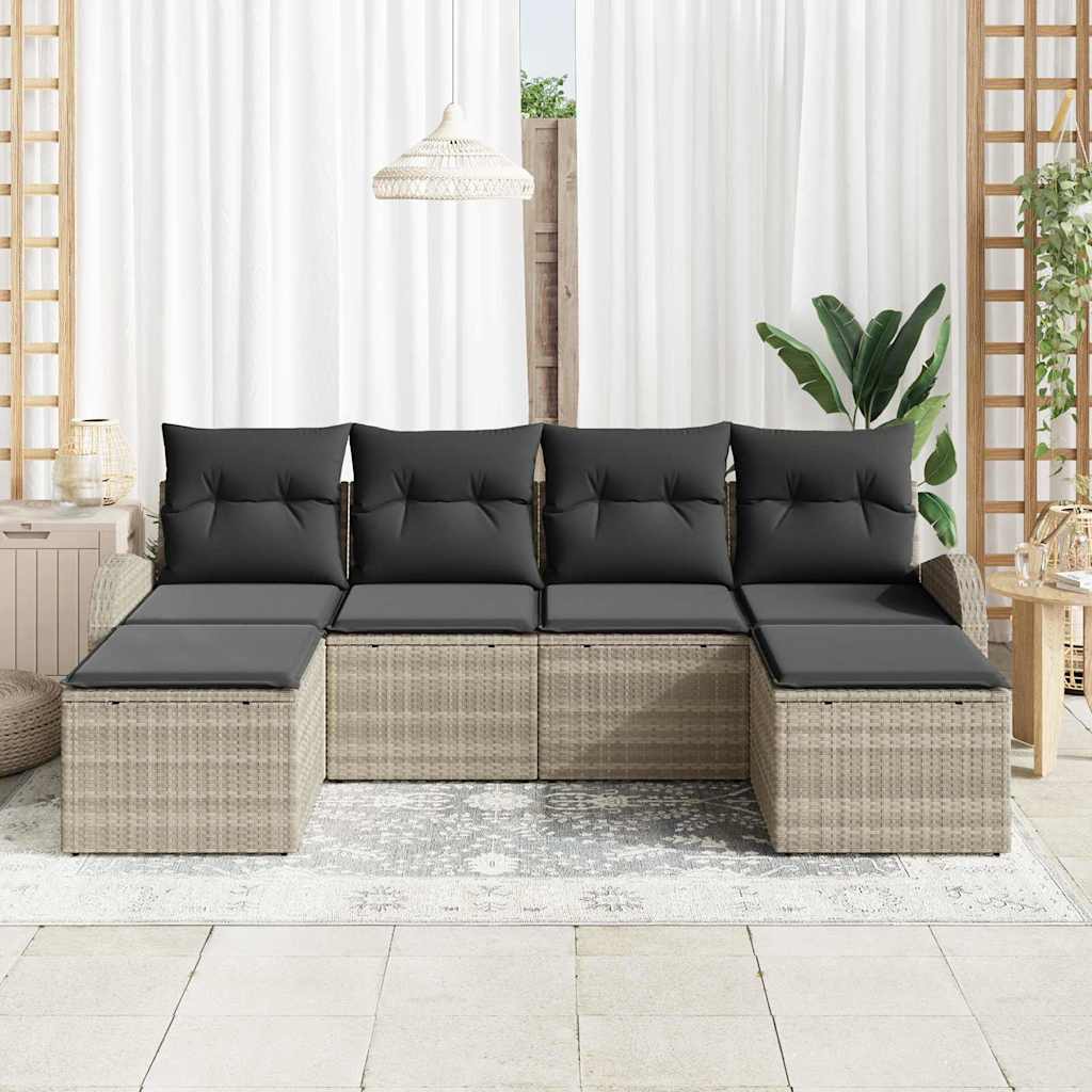 Set sofe s jastukom s pohranom 6 pcs Svijetlo siva poliratan