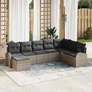 Set sofe 8 kom. Siva poliratan 289 x 179 x 85 cm