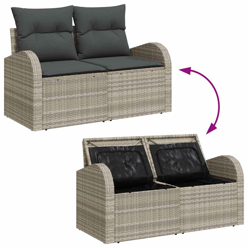 Sjedeća garnitura za vrt 10 pcs Svijetlo siva poliratan
