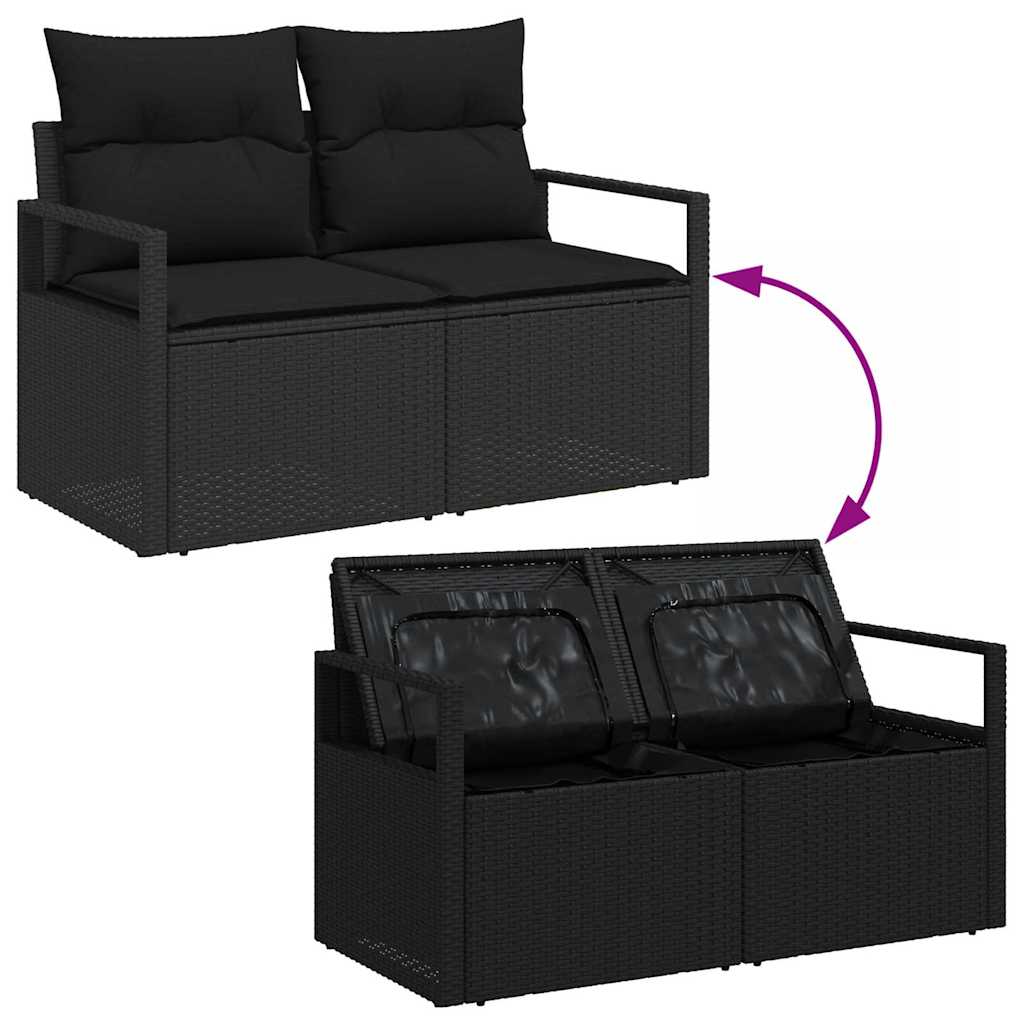 Set sofe s jastukom s pohranom 5 pcs Crna poliratan