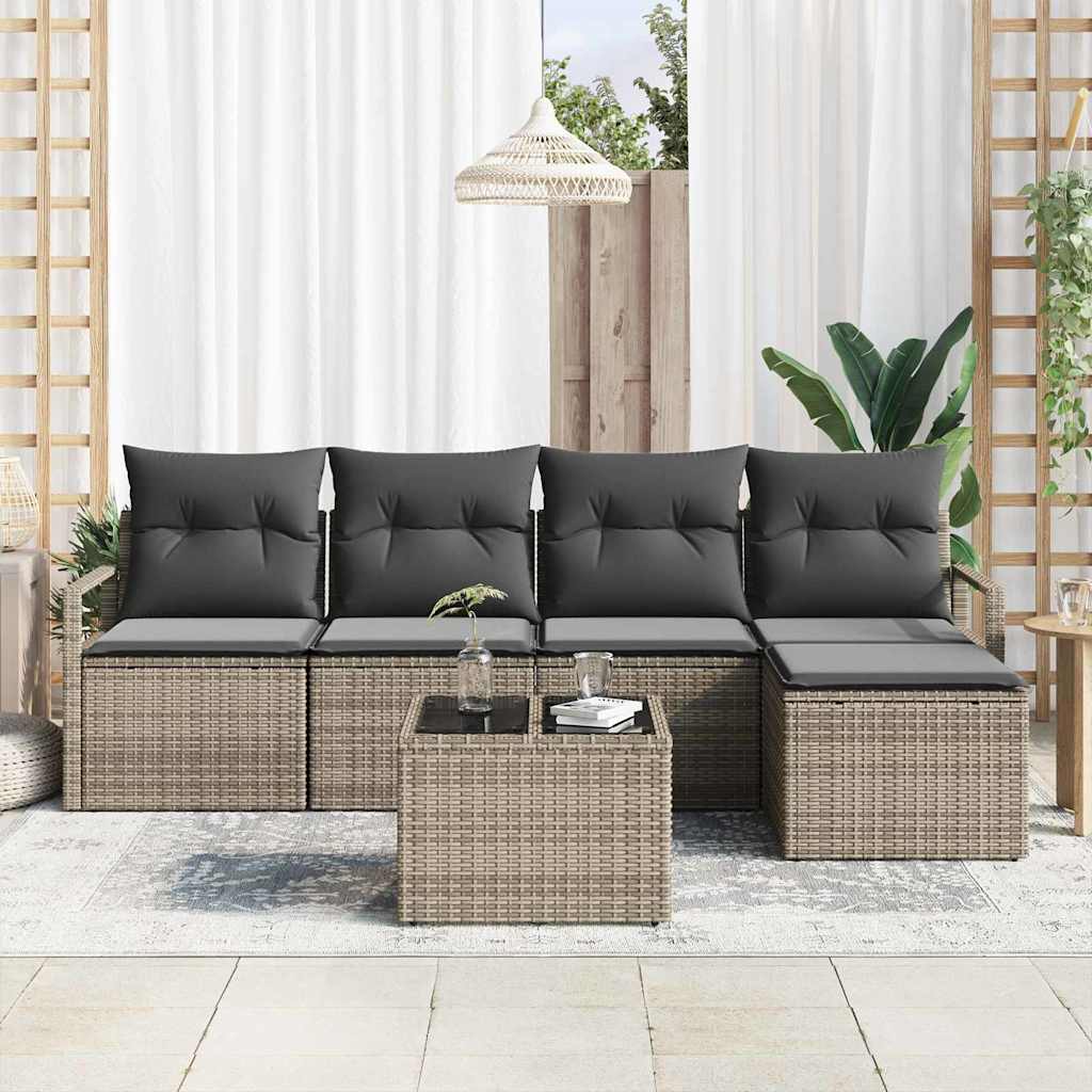 Set sofe s jastukom s pohranom 6 pcs Svijetlo siva poliratan