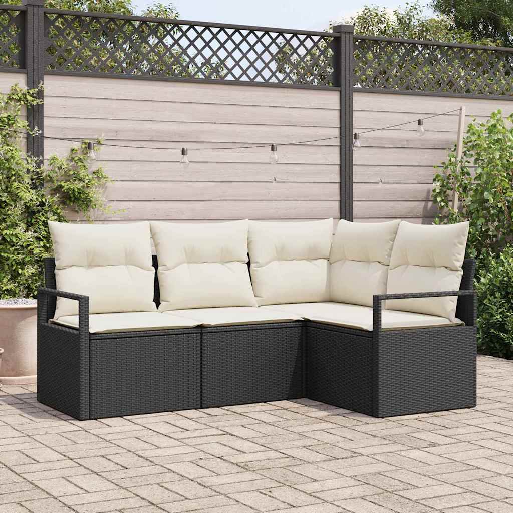 Set sofe s jastukom s pohranom 4 pcs Crna i Krema poliratan