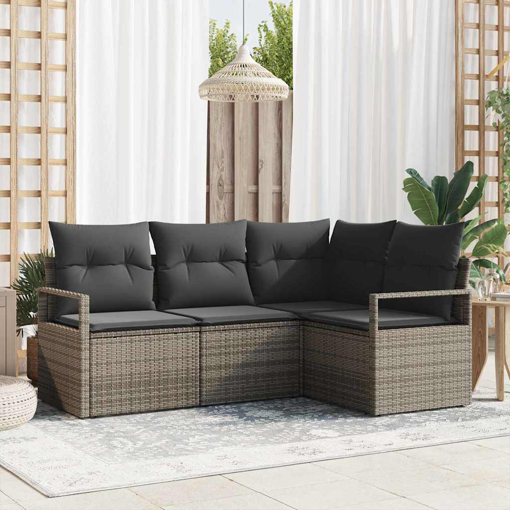 Set sofe s jastukom s pohranom 4 pcs Siva poliratan