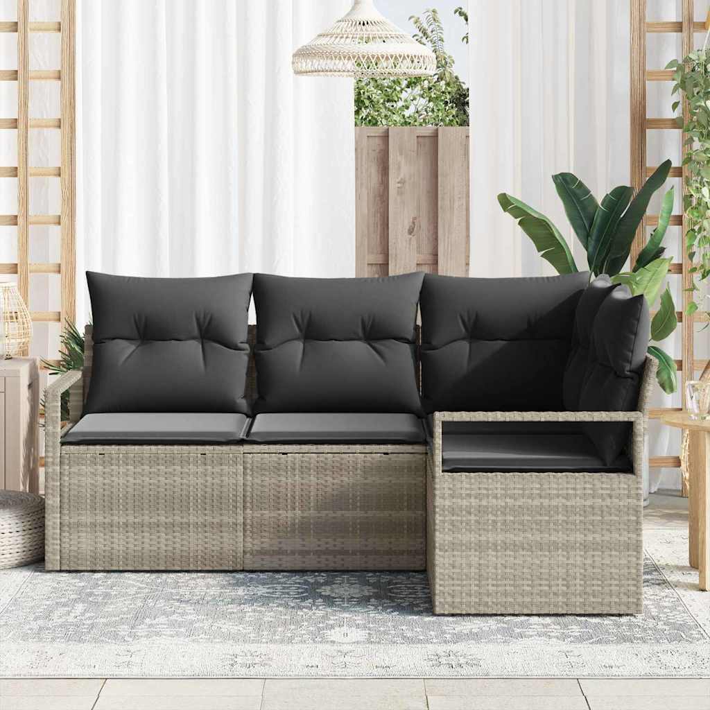Set sofe s jastukom s pohranom 4 pcs Svijetlo siva poliratan
