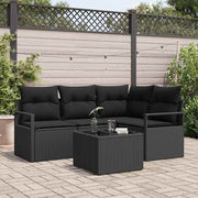 Set sofe 5 kom. Crna poliratan 177 x 122 x 85 cm