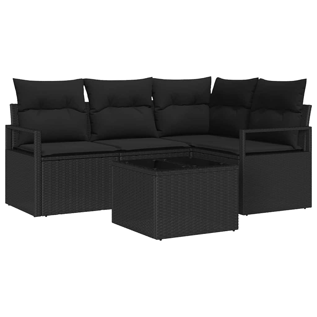 Set sofe 5 kom. Crna poliratan 177 x 122 x 85 cm
