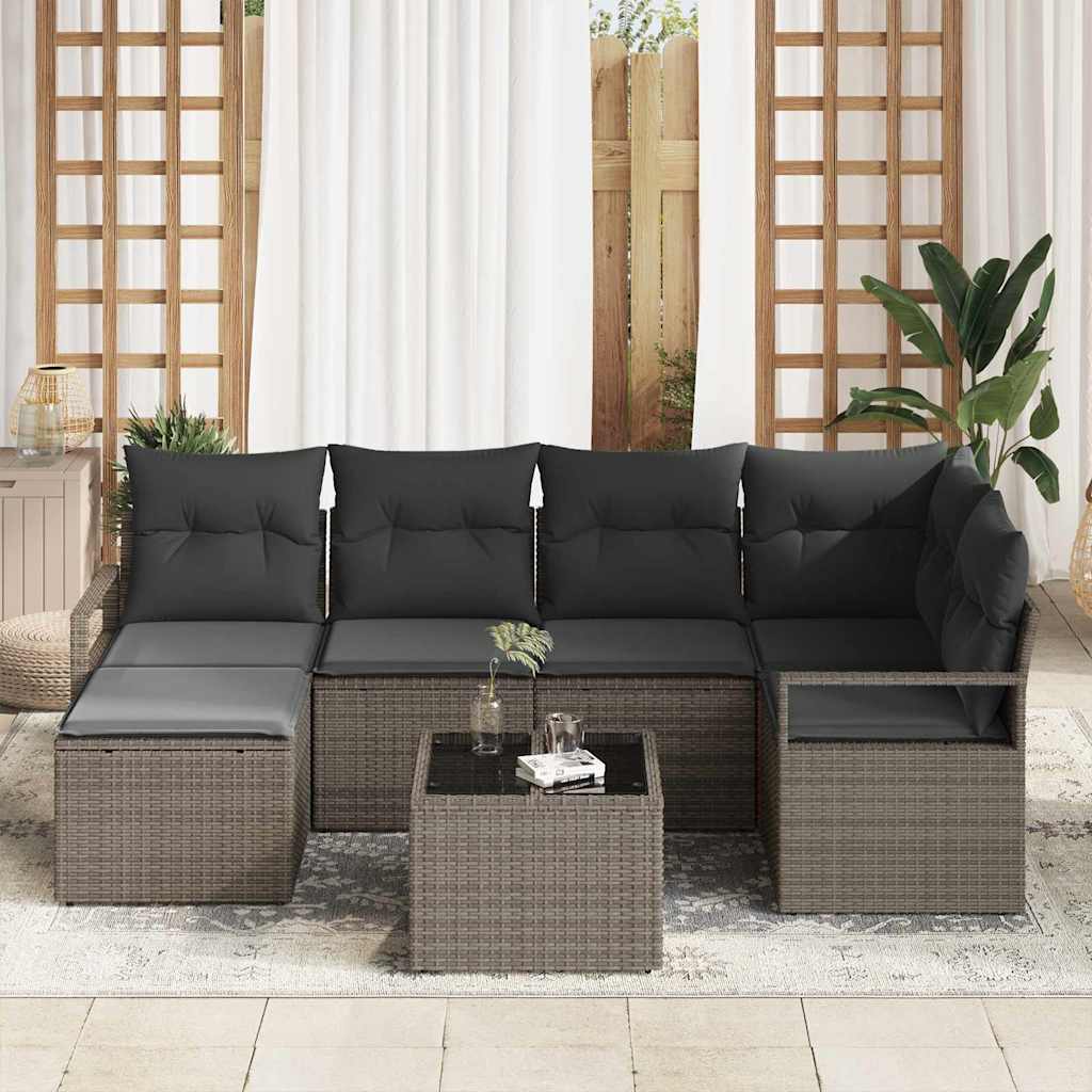 Set sofe 7 kom. Svijetlo siva poliratan Svjetlosiva 232 x 122 x 85 cm