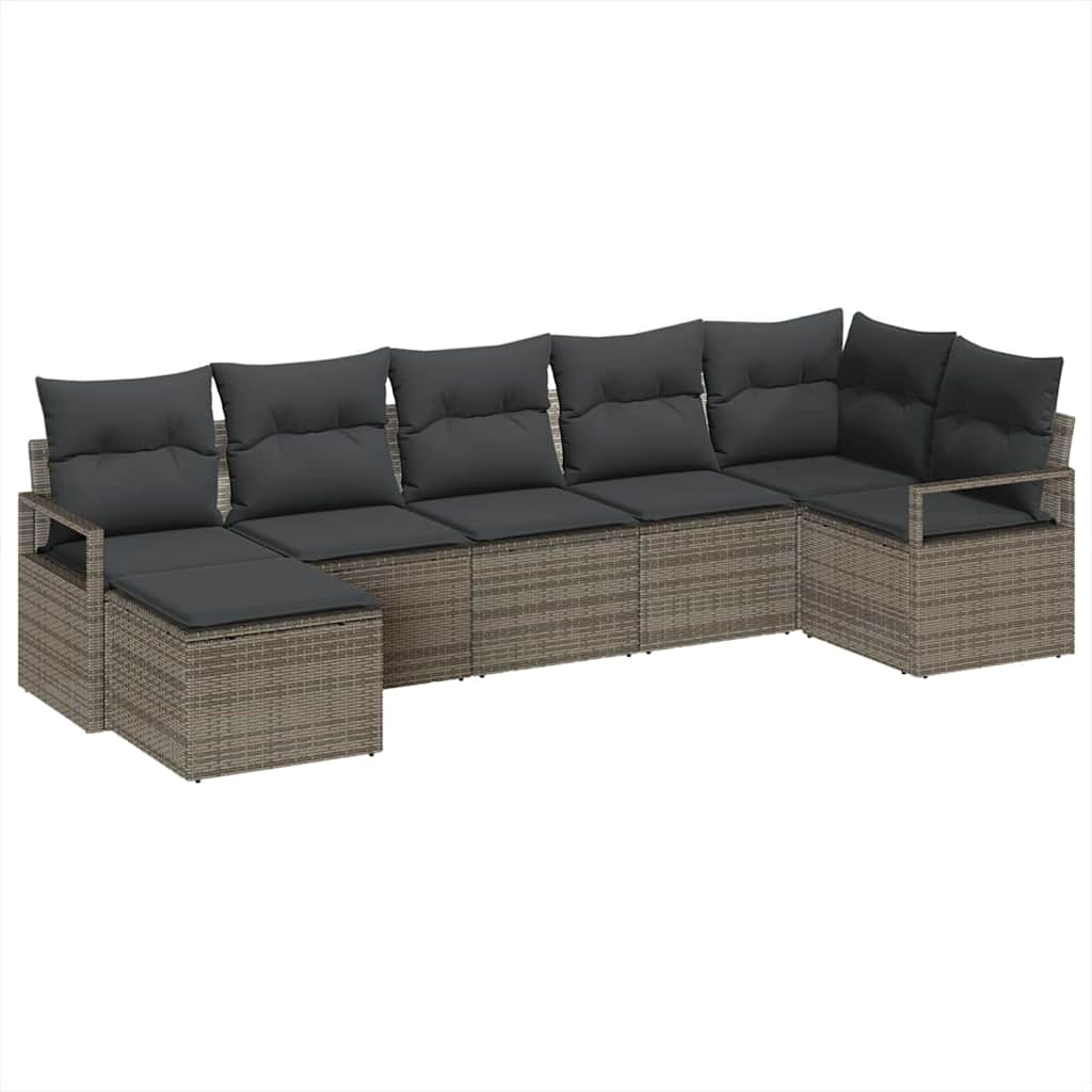 Set sofe s jastukom s pohranom 7 pcs Siva poliratan