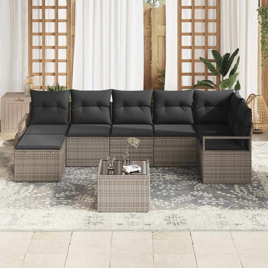 Set sofe s jastukom s pohranom 8 pcs Svijetlo siva poliratan