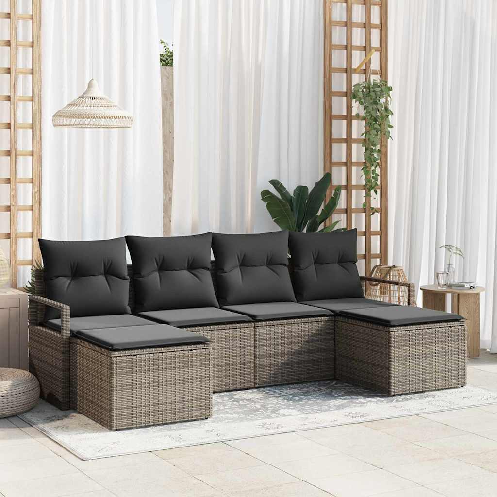 Set sofe s jastukom s pohranom 6 pcs Siva poliratan