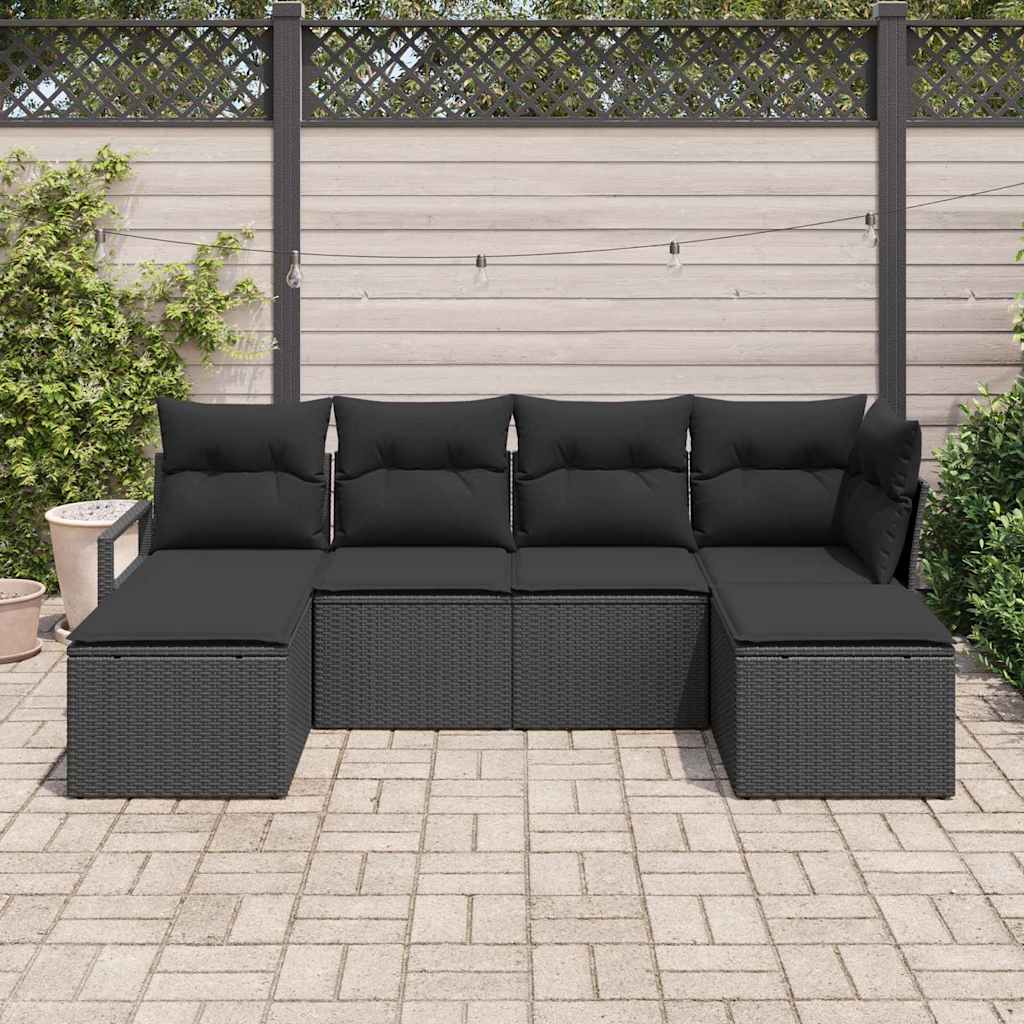 Set sofe s jastukom s pohranom 6 pcs Crna poliratan