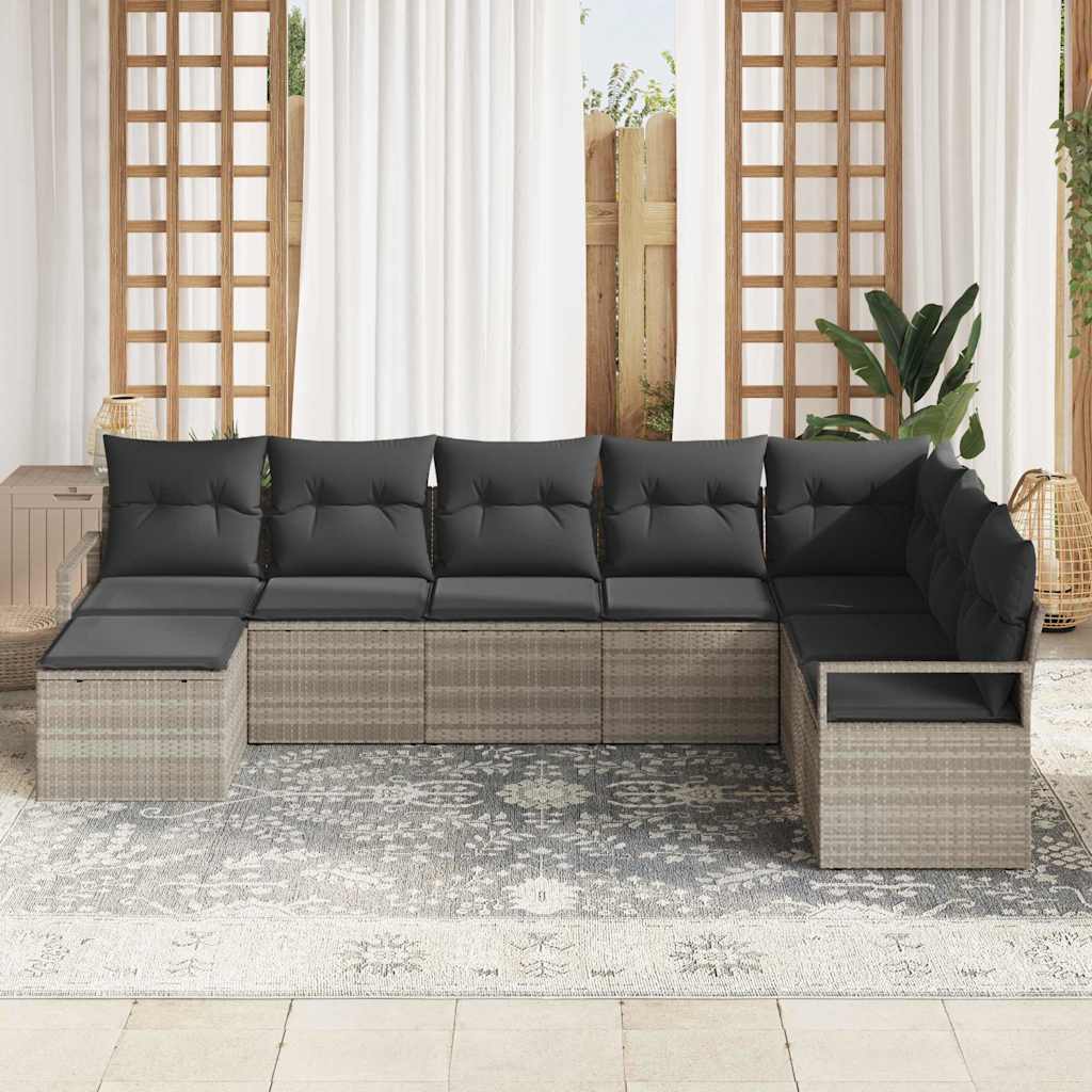 Set sofe s jastukom s pohranom 8 pcs Svijetlo siva poliratan