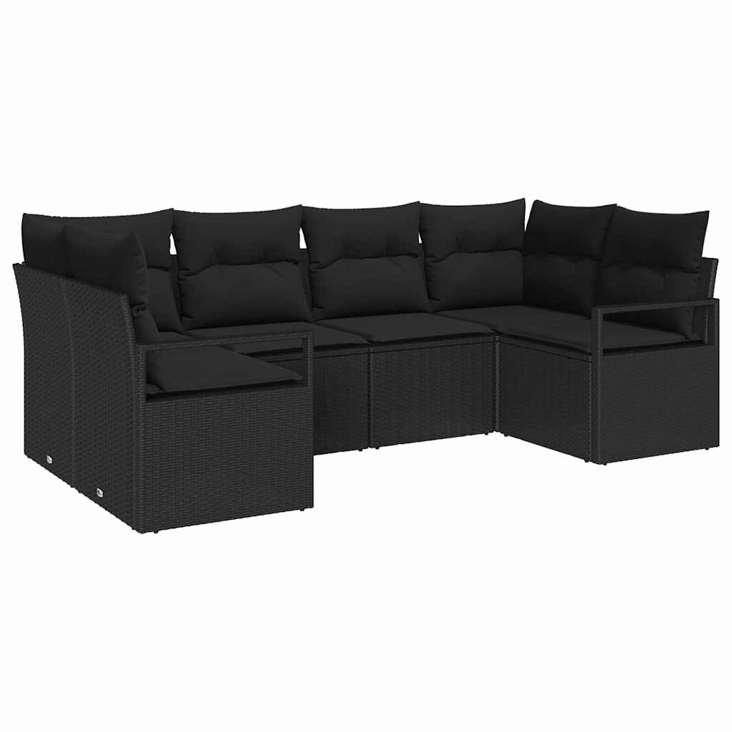 Sjedeća garnitura za vrt 6 kom. Crna poliratan 234 x 122 x 85 cm