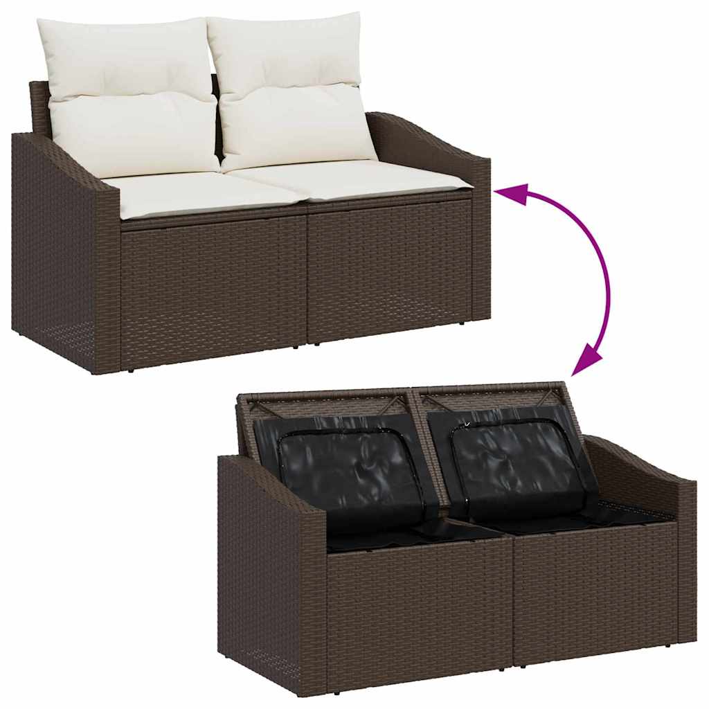 Set sofe s jastukom s pohranom 5 pcs Smeđa i krem poliratan