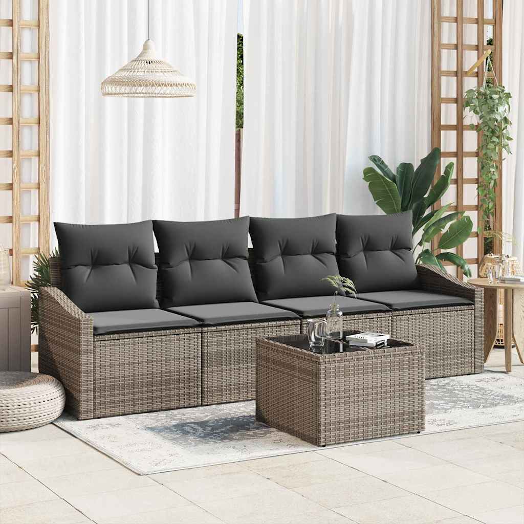 Set sofe s jastukom s pohranom 5 pcs Siva poliratan