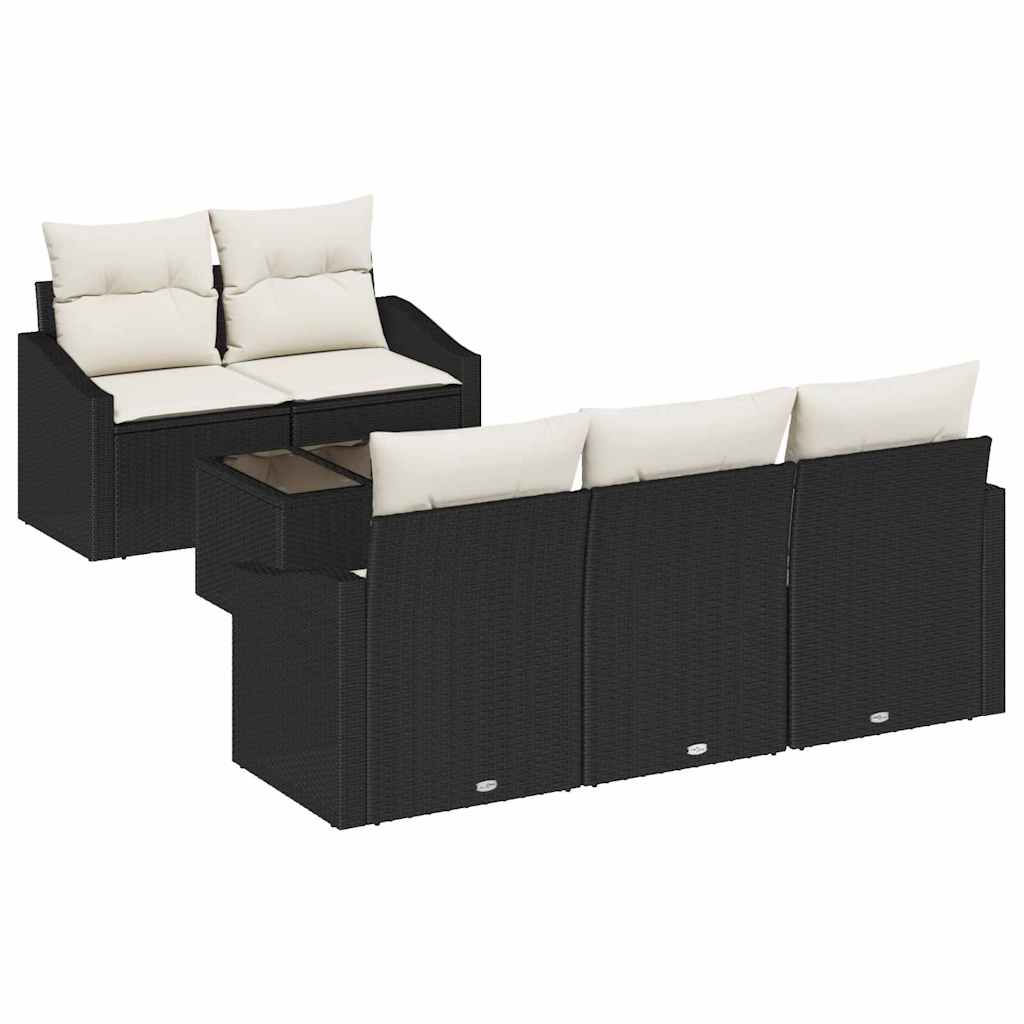 Set sofe s jastukom s pohranom 6 pcs Crna i Krema poliratan