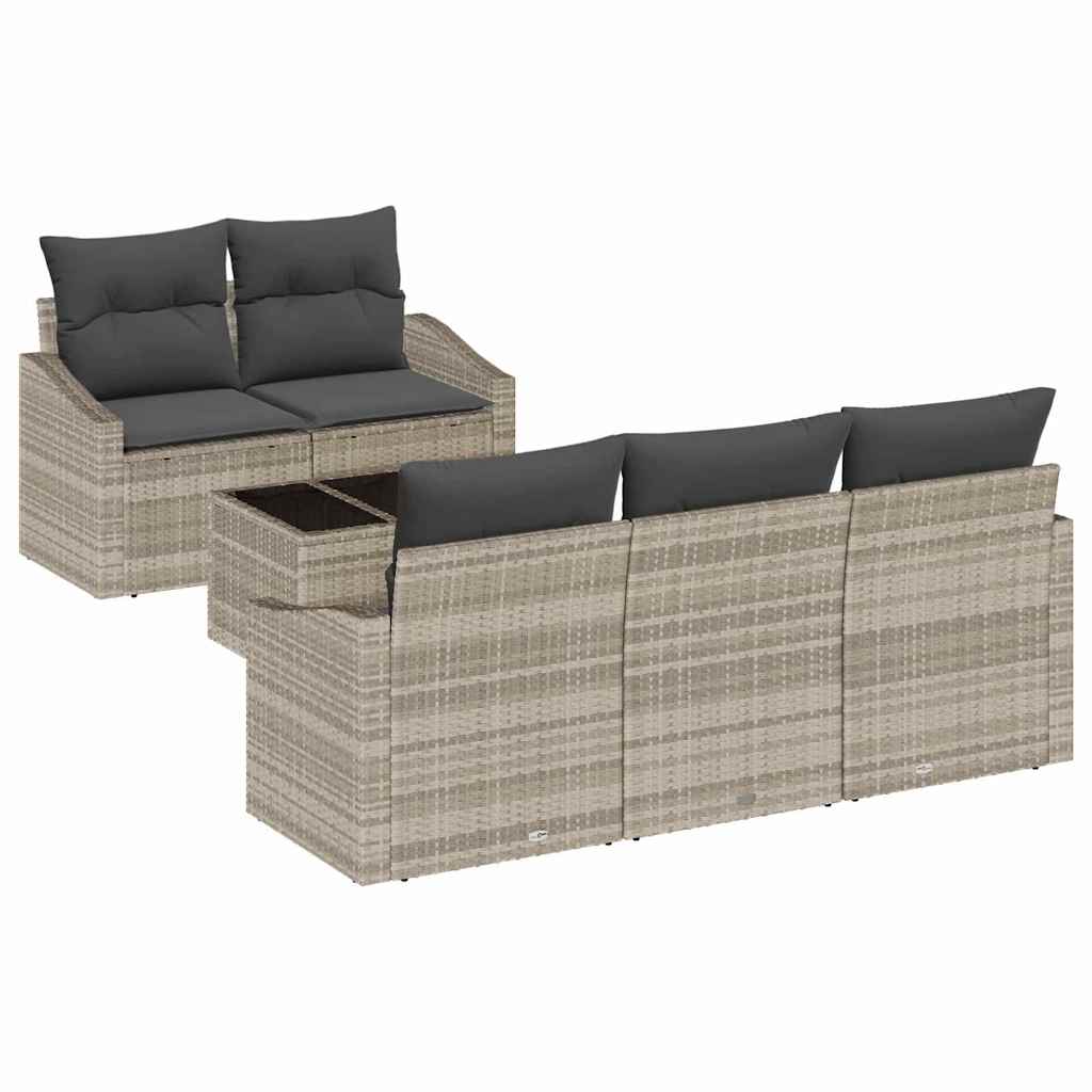 Set sofe s jastukom 6 pcs Svijetlo siva i tamno siva poliratan