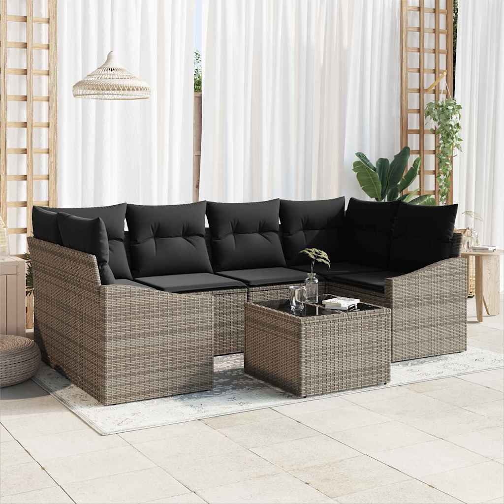 Set sofe s jastukom s pohranom 7 pcs Siva poliratan