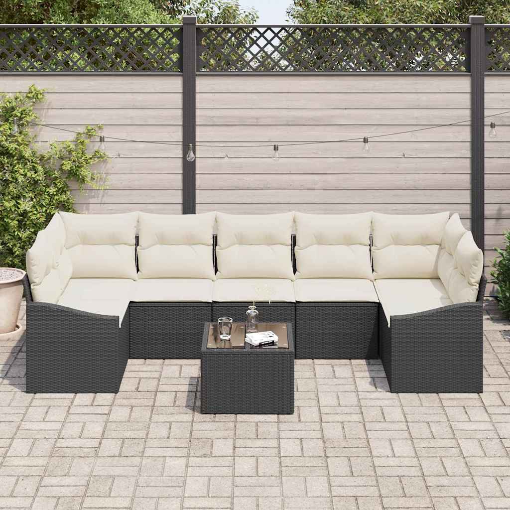 Set sofe s jastukom s pohranom 8 pcs Crna i Krema poliratan