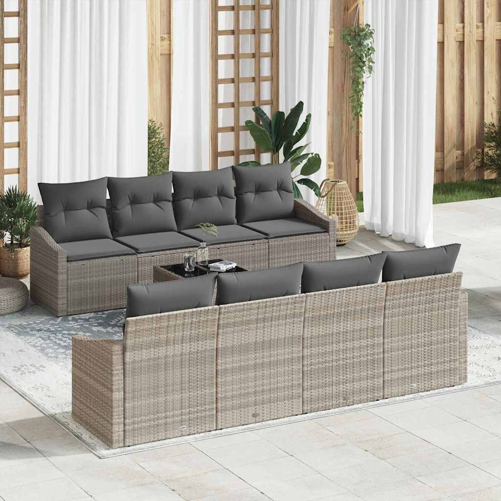 Set sofe s jastukom 7 pcs Svijetlo siva i tamno siva poliratan