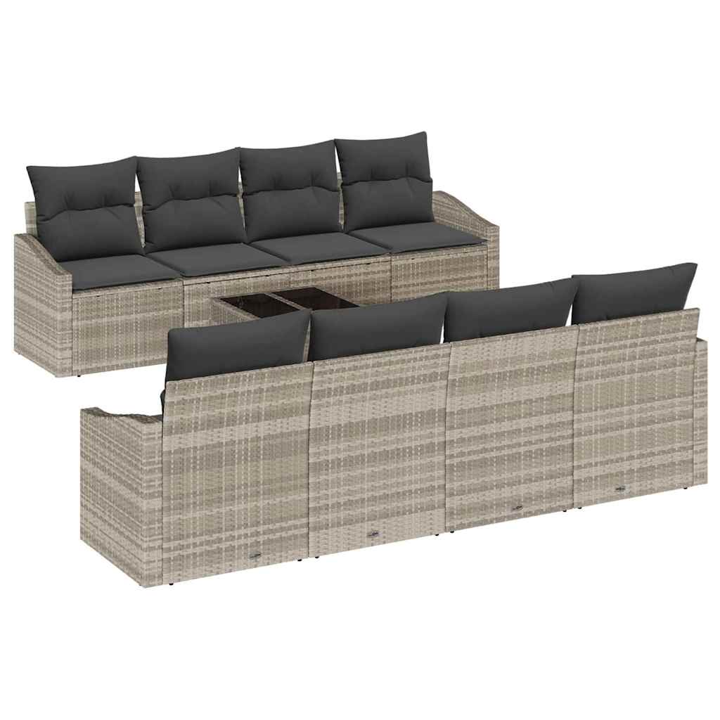 Set sofe s jastukom 7 pcs Svijetlo siva i tamno siva poliratan
