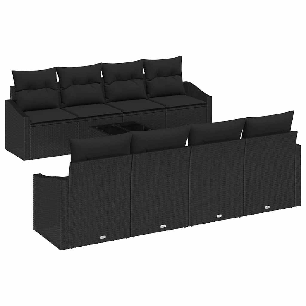 Set sofe s jastukom s pohranom 7 pcs Crna poliratan