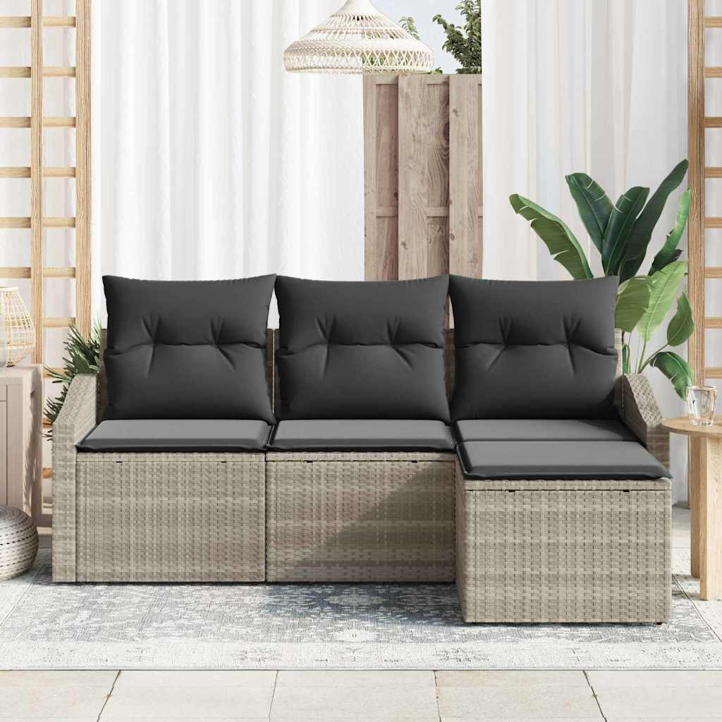 Set sofe s jastukom s pohranom 4 pcs Svijetlo siva poliratan