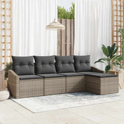 Set sofe 5 kom. Siva poliratan 233 x 117 x 85 cm
