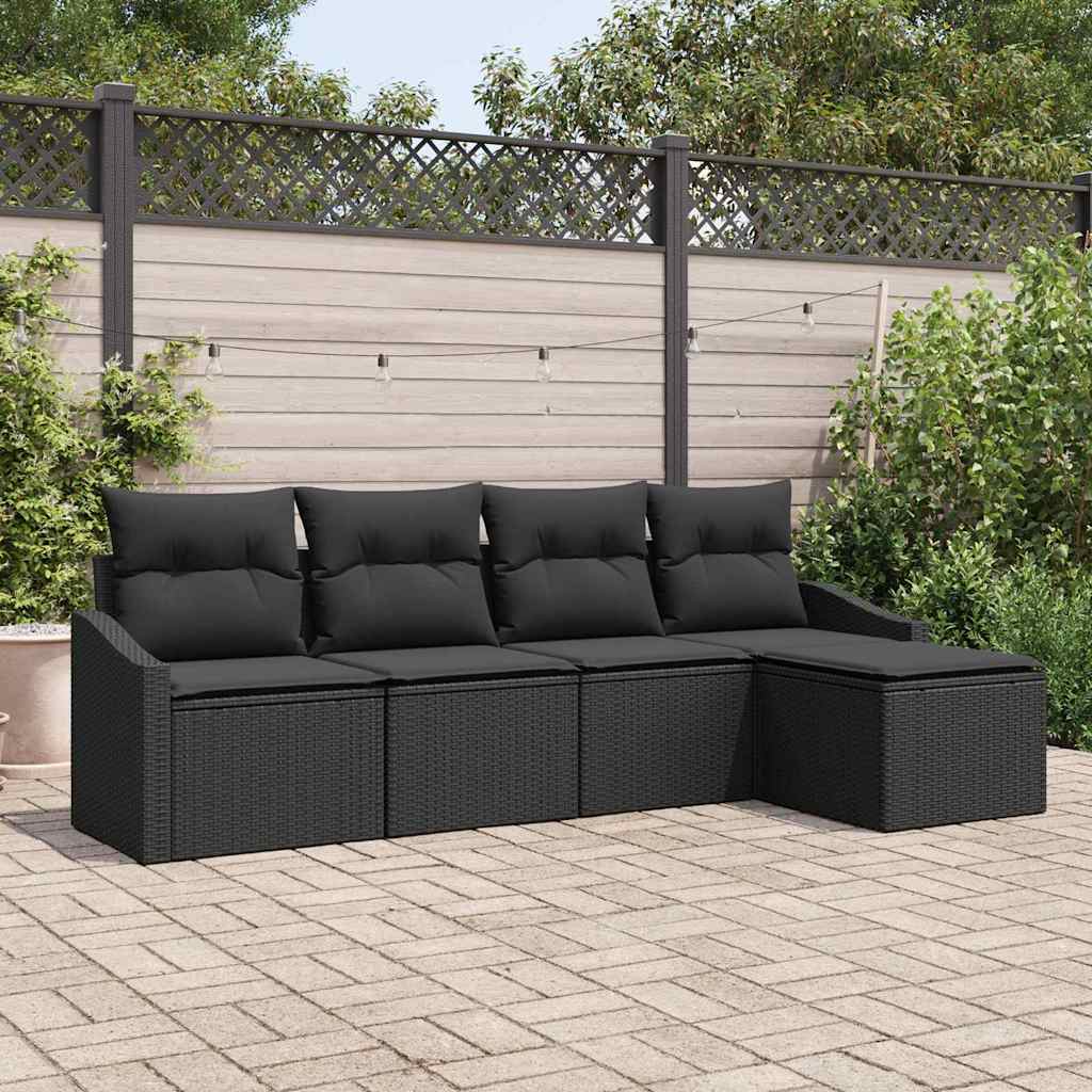 Set sofe 5 kom. Crna poliratan 233 x 117 x 85 cm