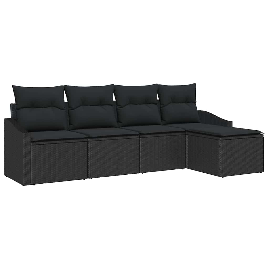Set sofe s jastukom s pohranom 5 pcs Crna poliratan