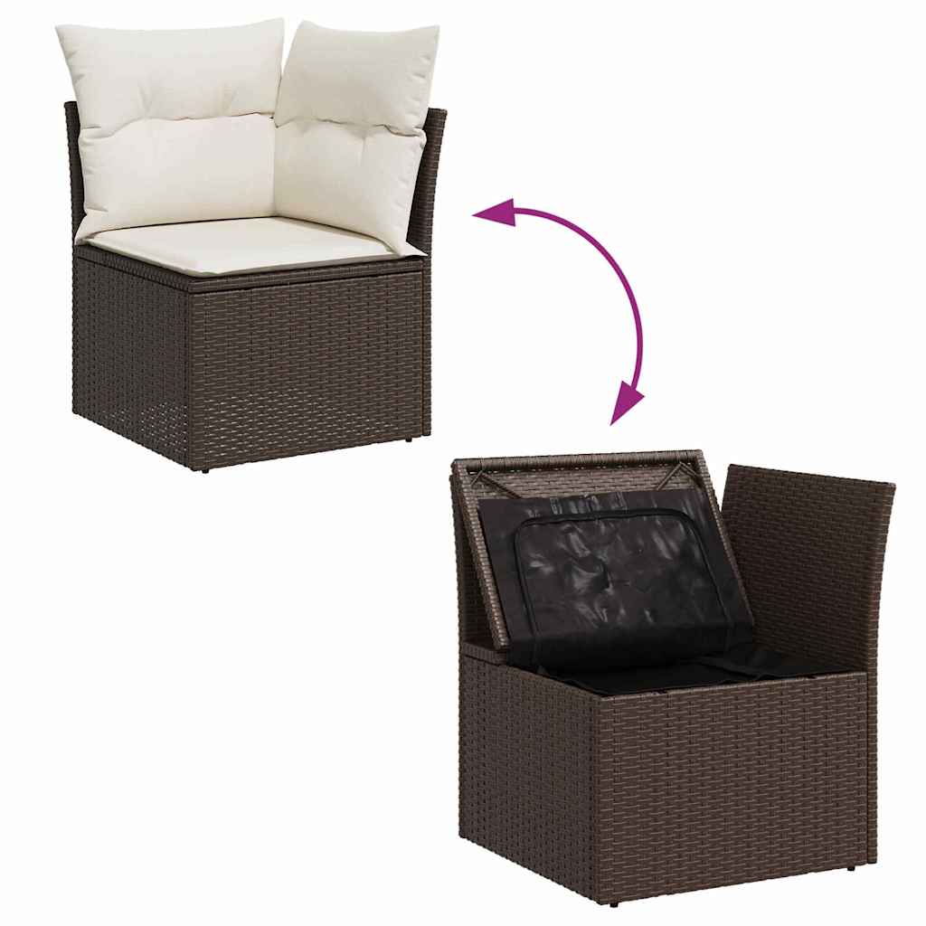 Sjedeća garnitura za vrt 4 pcs Smeđa i krem poliratan
