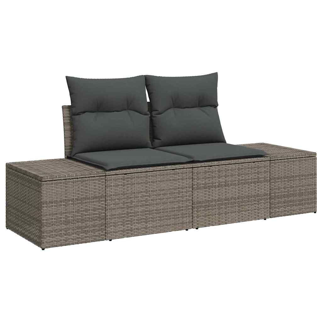 Sjedeća garnitura za vrt s pohranom 6 pcs Siva poliratan